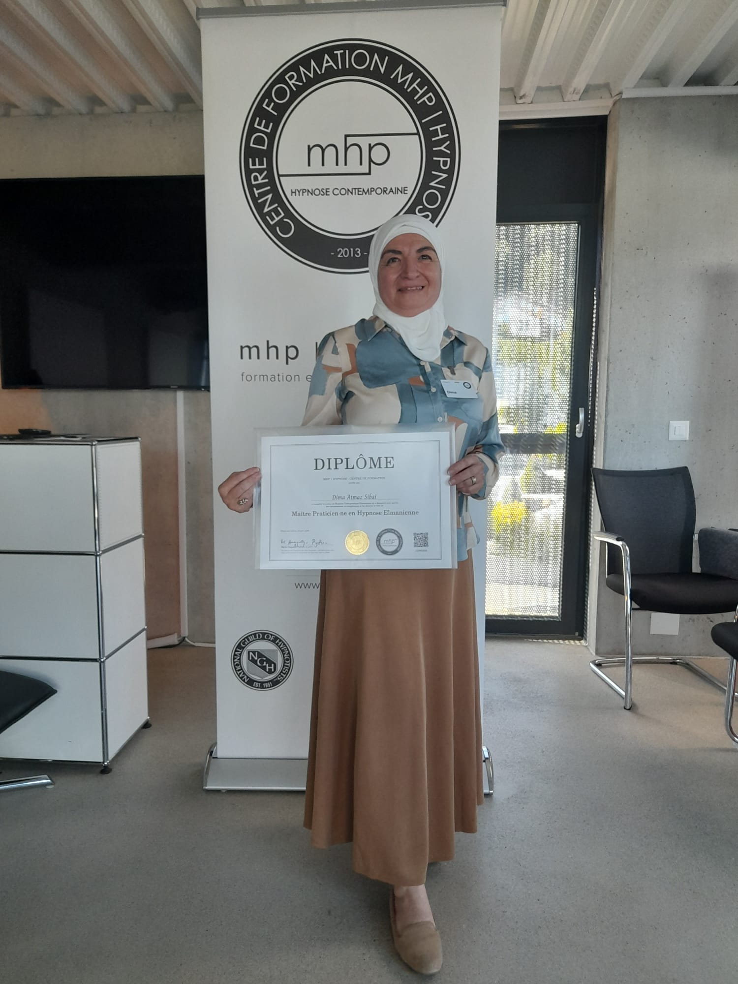 Diplôme de formation MHP hypnothérapie contemporaine Dima Sibai certification professionnelle